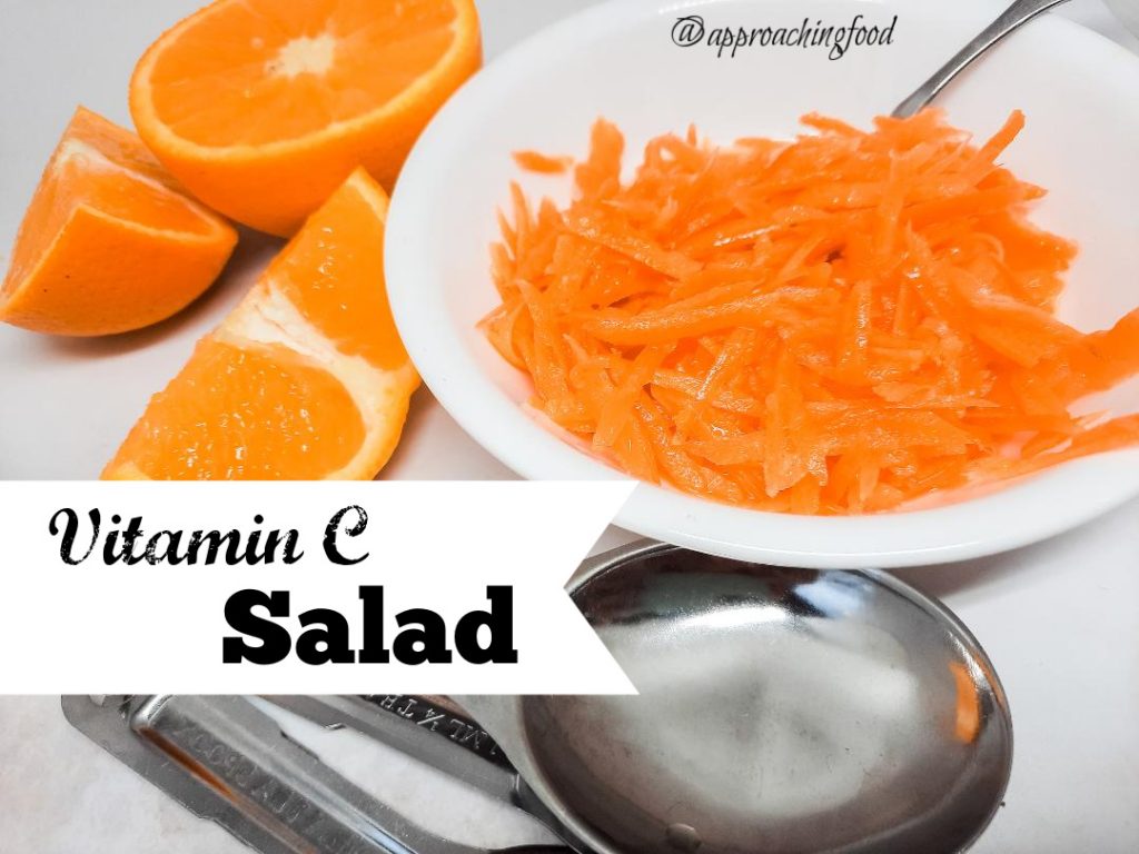 Salad basically made of sunshine, but really just carrots and oj. 