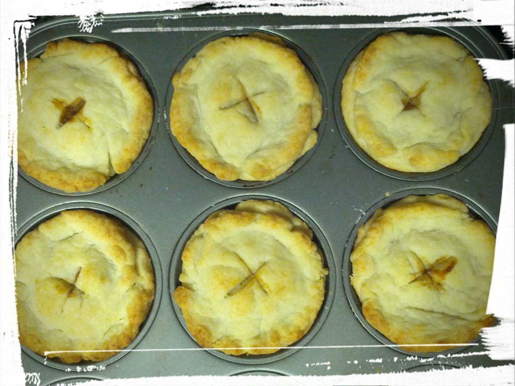 Half a dozen meat-filled hand pies