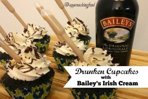 Chocolate cupcakes with Bailey's infused buttercream and an alcoholic pipette!