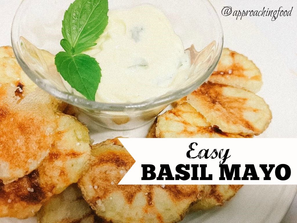 Creamy basil mayo tastes great with homemade potato chips!