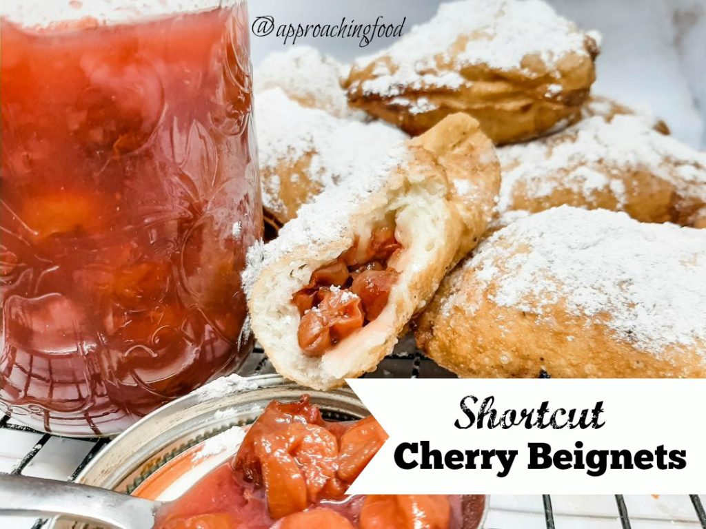 Mounds of cherry-filled beignets, just begging to be eaten! 