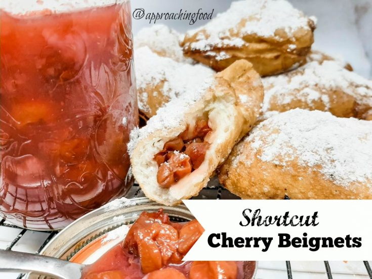 Mounds of cherry-filled beignets, just begging to be eaten!