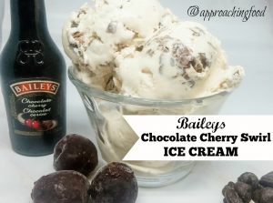 Swirled of chocolate, chunks of real cherry, lots of Baileys Irish Cream...makes ice cream extra yummy!